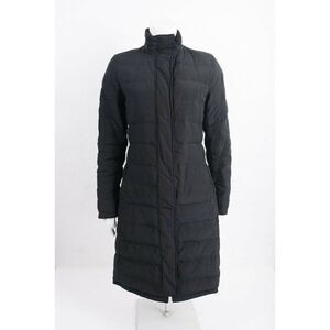 Talbots Womans Black Puffer Down Coat Jacket Size S Reversible Mid Length
